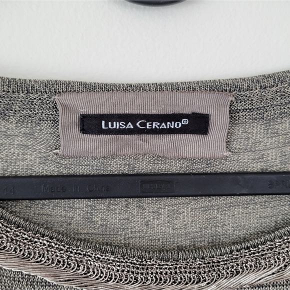 Luisa Cerano Women's Gray Crew Neck Long Sleeve Pullover  Size 8 - Picture 4 of 10